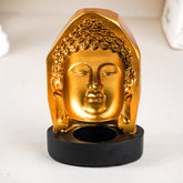 Golden Buddha Head Candle Holder