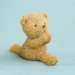 Brown & Beige Yoga Pose Teddy Bear Figurines Set of 2