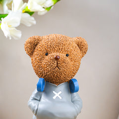 Brown Textured Teddy Bear Figurine