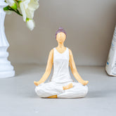 Yoga Figurine in White with Textured Finish