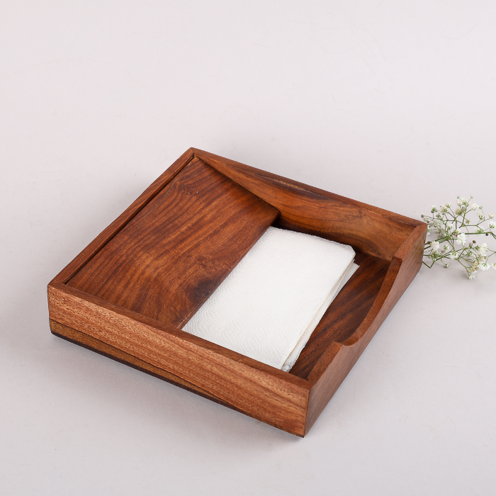 Wooden shop tissue holder