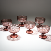 Vintage Rose Embossed Dessert Cups - Set of 6