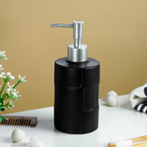 Matte Black Textured Ceramic Soap Dispenser