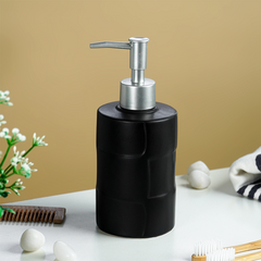 Matte Black Textured Ceramic Soap Dispenser