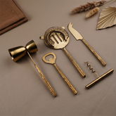5-Piece Gold Bar Tool Set with Hammered Handles