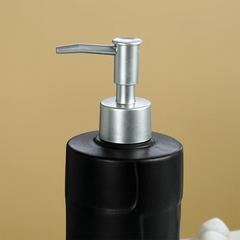 Matte Black Textured Ceramic Soap Dispenser