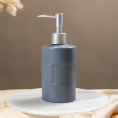 Matte Grey Textured Ceramic Soap Dispenser