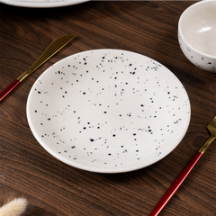 Speckled White Minimalist Ceramic Dinnerware Set of 20