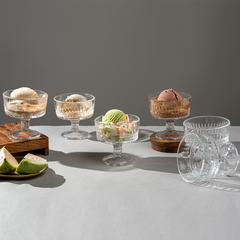 Clear Crystal Dessert Cups Set of 6