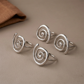 4-Piece Stainless Steel Spiral Napkin Ring Set