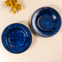 Midnight Blue Galaxy Ceramic Pasta Bowl - Set of 2