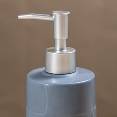Matte Grey Textured Ceramic Soap Dispenser