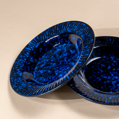 Midnight Blue Galaxy Ceramic Pasta Bowl - Set of 2