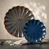 2-Piece Scalloped Ceramic Serving Platter Set
