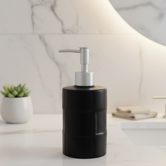 Matte Black Textured Ceramic Soap Dispenser