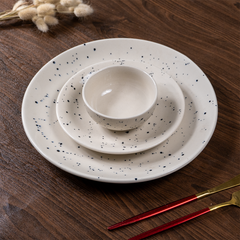 Speckled White Minimalist Ceramic Dinnerware Set of 20