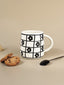 Ceramic Mug with Black Floral Design