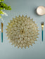 Gold Floral Cutout Table Mat with Intricate Petal Design