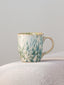 Speckled White and Green Ceramic Mug