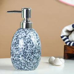 Black and White Granite-Style Ceramic Soap Dispenser