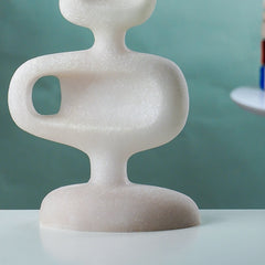 White Marble-Finish Abstract Hollow Sculpture