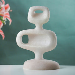 White Marble-Finish Abstract Hollow Sculpture