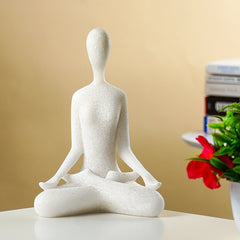 White Marble-Finish Meditative Yoga Figurine
