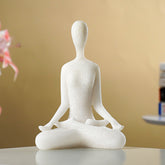White Marble-Finish Meditative Yoga Figurine