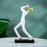 White and Gold Musician Sculpture