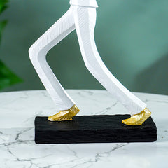 White and Gold Musician Sculpture