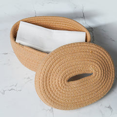 Natural Jute Tissue Box with Soft-Lid Top