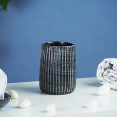 Black and Blue Brushed Ceramic Bathroom Set of 4