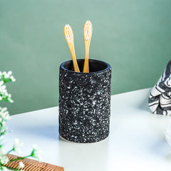 Black and White Speckled Ceramic Bathroom Set of 3