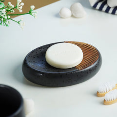 Matte Black Speckled Ceramic Bathroom Set of 4