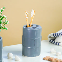 Matte Gray Textured Ceramic Bathroom Set of 4