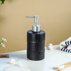 Matte Black Textured Ceramic Bathroom Set of 4