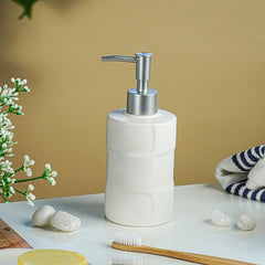 White Textured Ceramic Bathroom Set of 4