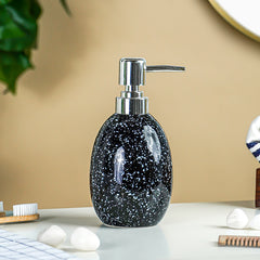 Black Glossy Speckled Ceramic Soap Dispenser