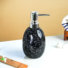 Black Glossy Speckled Ceramic Soap Dispenser