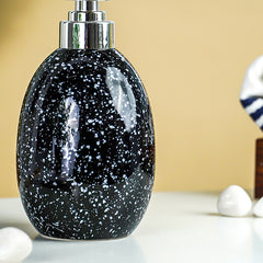 Black Glossy Speckled Ceramic Soap Dispenser