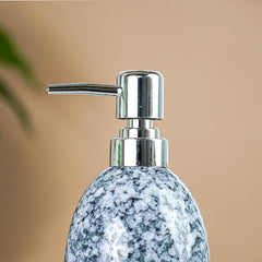 Black and White Granite-Style Ceramic Soap Dispenser