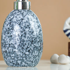 Black and White Granite-Style Ceramic Soap Dispenser