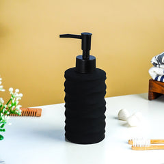 Matte Black Ripple Ceramic Soap Dispenser