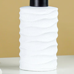 White Ripple Texture Ceramic Soap Dispenser