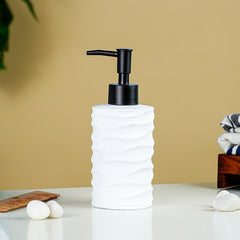 White Ripple Texture Ceramic Soap Dispenser