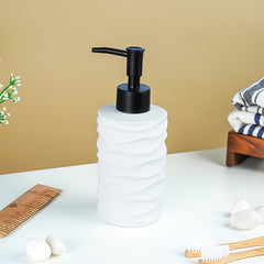 White Ripple Texture Ceramic Soap Dispenser