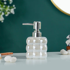 White Glossy Cloud-Inspired Ceramic Soap Dispenser