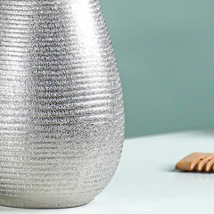 Silver Textured Ceramic Soap Dispenser