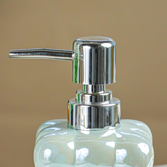 Pastel Blue Glossy Cloud-Inspired Ceramic Soap Dispenser