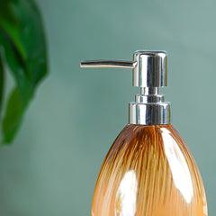 Amber Gold Drip Ceramic Soap Dispenser